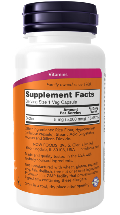 Biotin 5,000 mcg Veg Capsules