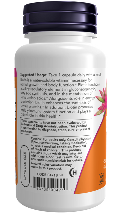 Biotin 5,000 mcg Veg Capsules