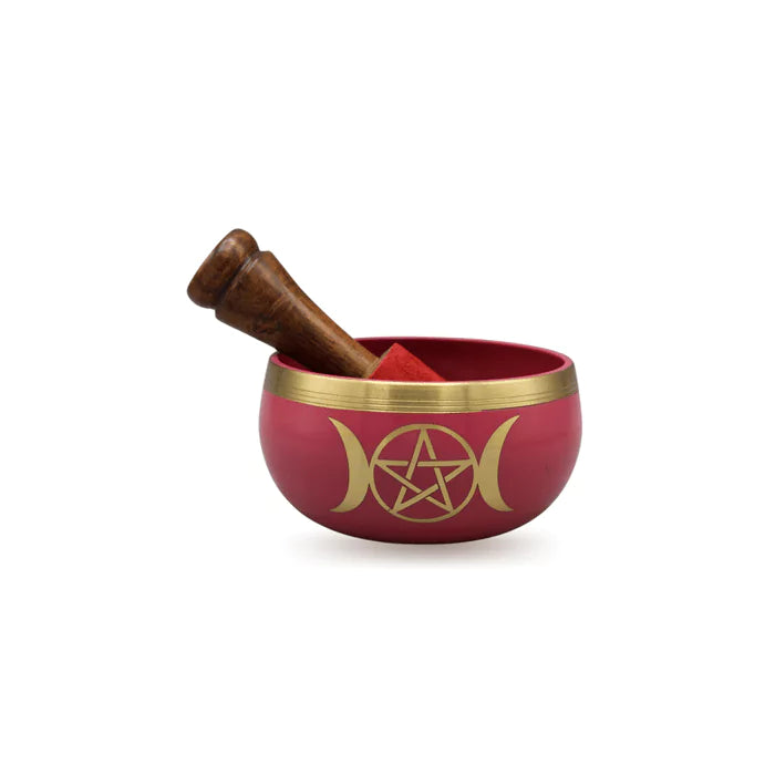 Singing bowl pink Triple Moon 9 cm set of 4 pcs