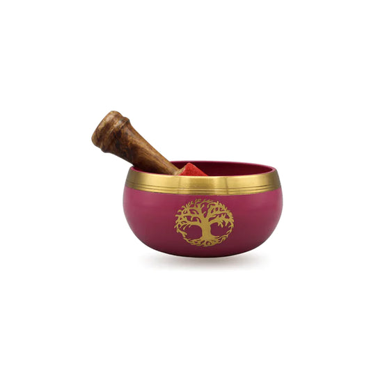 Singing bowl pink Tree of Life 9 cm set of 4 pcs