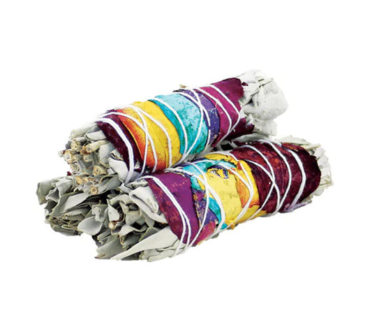 7 Chakra White Sage Smudge Stick 10cm